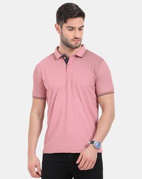 printed slim fit polo t-shirt