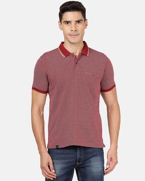 printed slim fit polo t-shirt