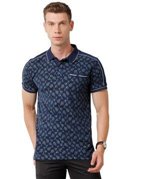 printed slim fit polo t-shirt