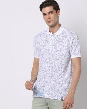 printed slim fit polo t-shirt