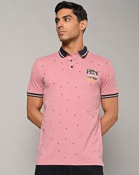 printed slim fit polo t-shirt