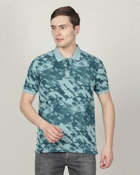 printed slim fit polo t-shirt