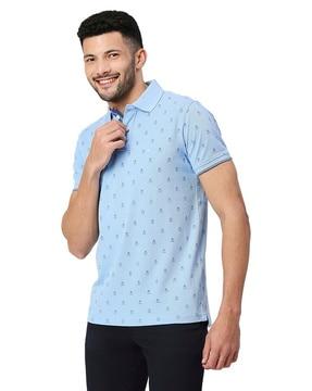 printed slim fit polo t-shirt