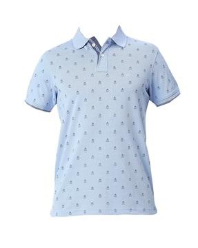 printed slim fit polo t-shirt