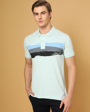 printed slim fit polo t-shirt