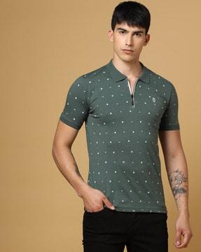 printed slim fit polo t-shirt