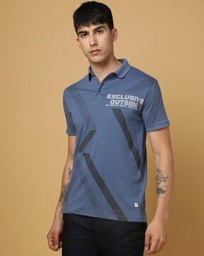 printed slim fit polo t-shirt