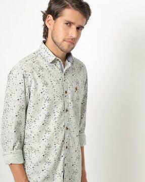 printed slim fit shirt