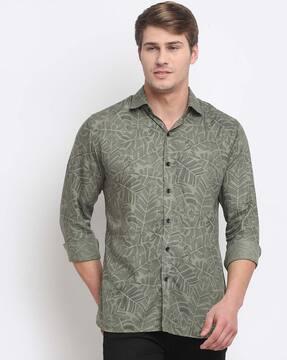 printed slim fit shirt