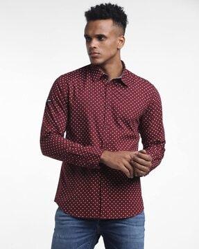 printed slim fit shirt