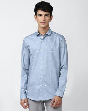 printed slim fit shirt