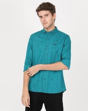 printed slim fit shirt