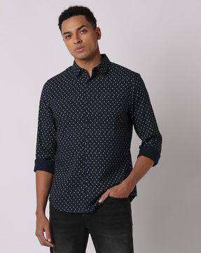 printed slim fit shirt