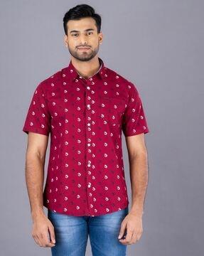 printed slim fit shirt