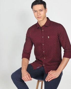 printed slim fit shirt