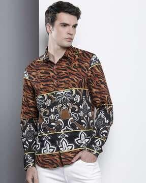 printed slim fit shirt