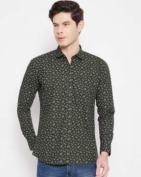 printed slim fit shirt