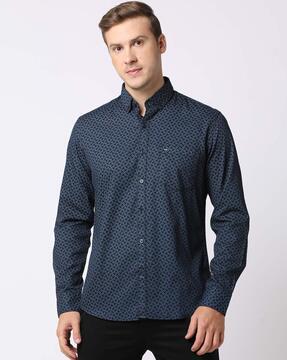 printed slim fit shirt