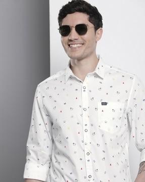 printed slim fit shirt