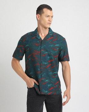 printed slim fit shirt