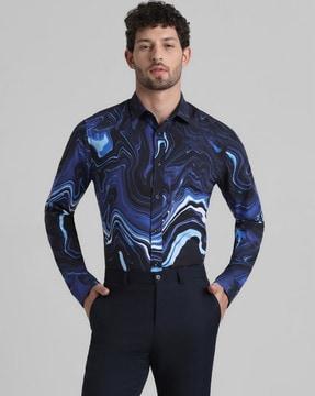 printed slim fit shirt