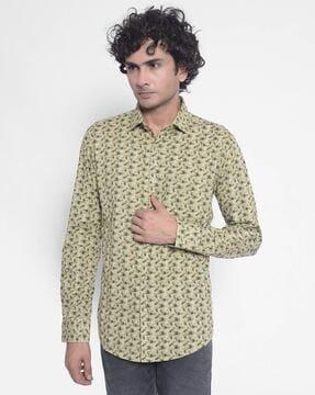 printed slim-fit shirt