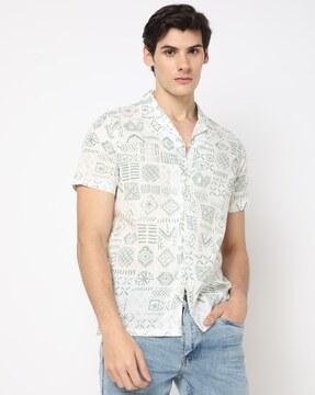 printed slim fit shirt