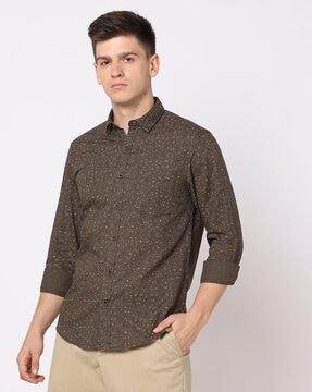 printed slim fit shirt