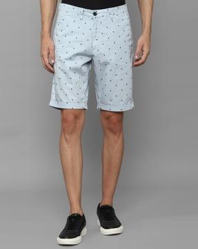 printed slim fit shorts with insert pockets