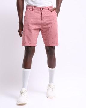 printed slim fit shorts