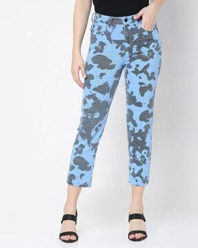 printed slim jeans