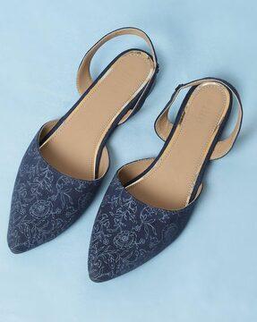 printed sling-back sandals