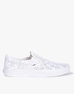 printed slip-on sneakers