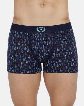 printed sports double layer gusset trunks