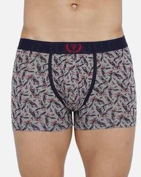 printed sports double layer gusset trunks