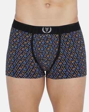 printed sports double layer gusset trunks