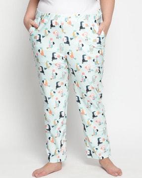 printed straight fit pants