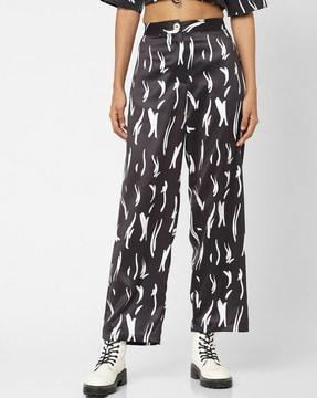 printed straight fit pants