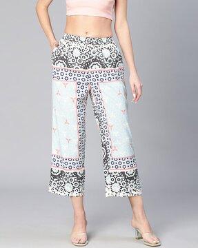 printed straight fit pants