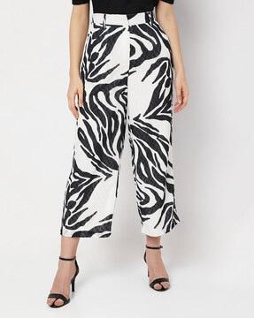 printed straight fit pants