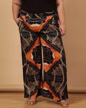 printed straight fit pants