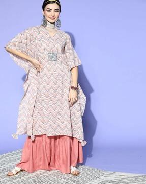 printed straight kaftan kurta