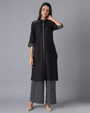 printed straight kurta & palazzo set