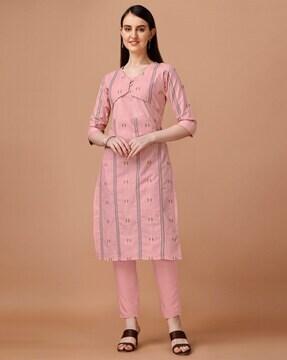 printed straight kurta & pants set