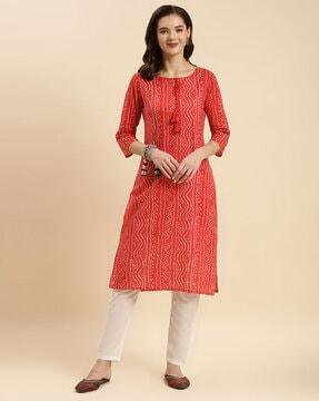 printed straight kurta & pants set