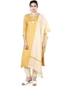 printed straight kurta set