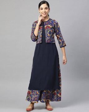 printed straight kurta set