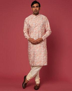 printed straight kurta set