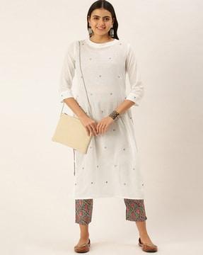 printed straight kurta set