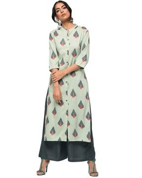 printed straight kurta set